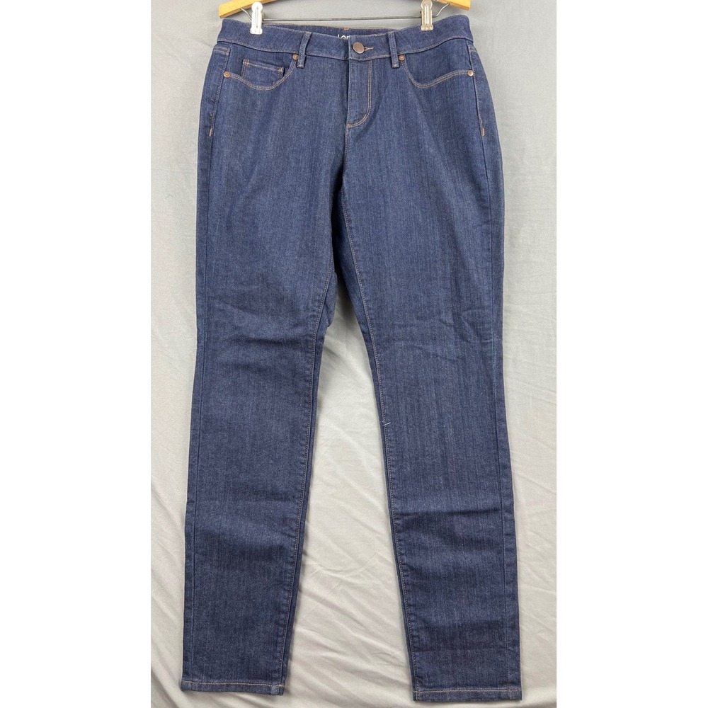 Loft Outlet Jeans Womens 8 Curvy Skinny Dark Indigo Blue Denim NWT